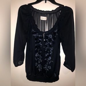 Abercrombie & Fitch Navy Blue Blouse Size Large